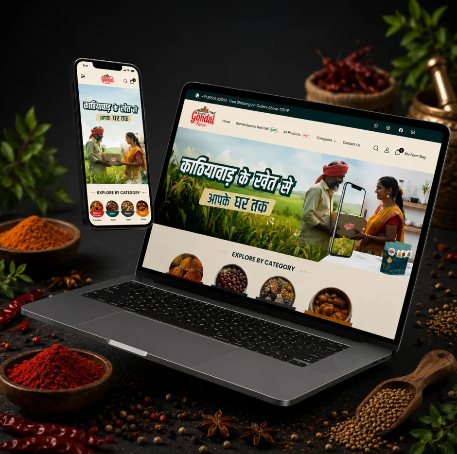 Gondal Farm Website Development Mockup by flyingbees